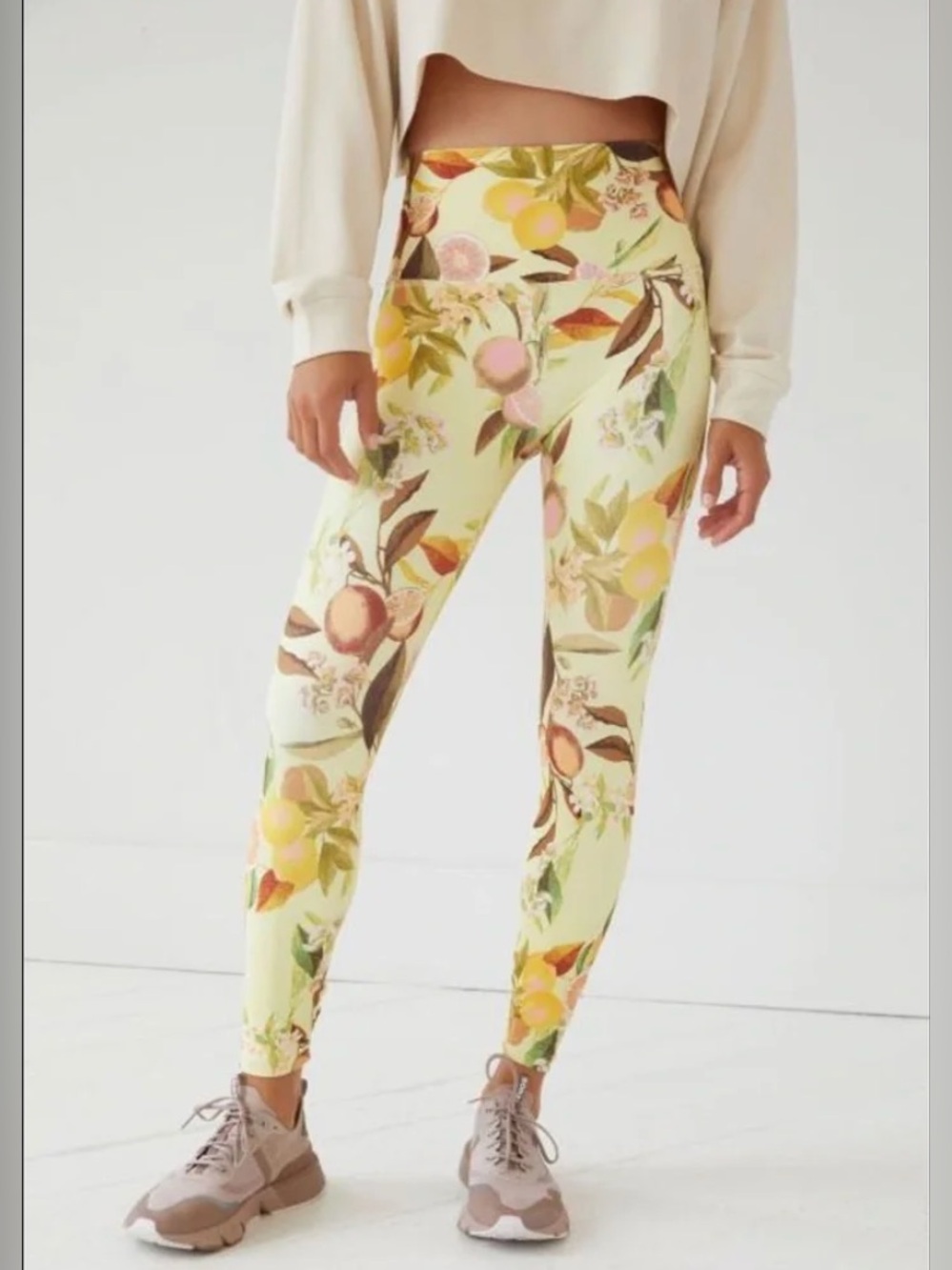 Beyond Yoga-High Waist-Lemon Grove-Yellow-Green-Citrus-Leggings-M